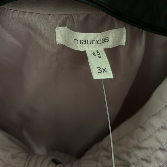 Womens Plus Size Maurice’s Quilted Button Up Jacket, Mauve, 3X Spring - Picture 6 of 10